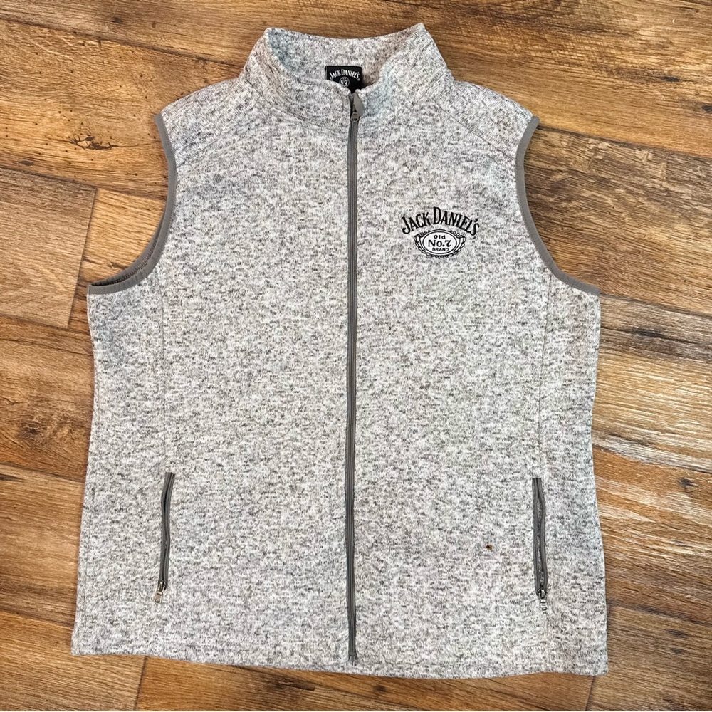 JACK DANIEL’S Old No. 7 Heather Gray Sweater Fleece Vest - Size XL